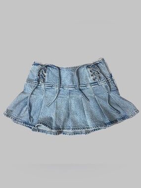 Primark Rita Ora Light Wash Denim 100% Cotton Mini Skirt